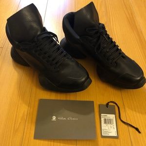 SOLD Rick Owens Adidas Runners Black Leather Shoes